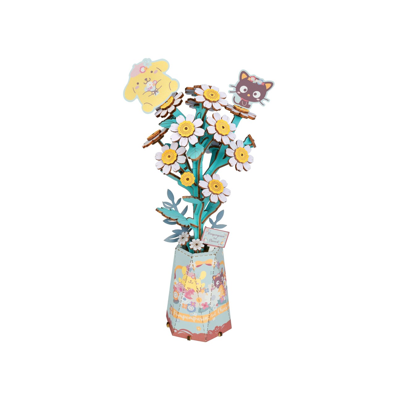 Hello Kitty® and Friends Pompompurin & Chococat Chamomile - 3D Wooden Flower Puzzle